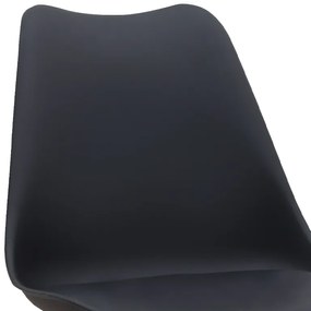 Καρέκλα τραπεζαρίας Viva Megapap PP - PU μαύρο - ξύλινο μαύρο πόδι 48,5x54x80εκ.