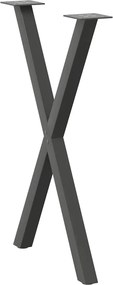 vidaXL Πόδια Τραπεζαρίας σε Σχήμα Χ, 2 τεμ. Ανθρακί 57x(72-73) εκ. Ατσάλι