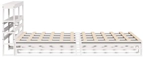 vidaXL Σκελετός Κρεβ. Χωρίς Στρώμα Λευκό 135x190 εκ Μασίφ Πεύκο