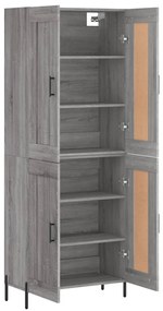 vidaXL Ντουλάπι Γκρι Sonoma 69,5 x 34 x 180 εκ. Επεξεργασμένο Ξύλο