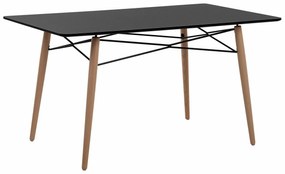 Τραπέζι Berwyn 1176, Ανοιχτό χρώμα ξύλου, Μαύρο, 75x80x140cm, 24 kg, Ινοσανίδες μέσης πυκνότητας, Ξύλο, Ξύλο: Οξιά | Epipla1.gr