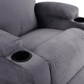 Πολυθρόνα C0122.10 Γκρί Βελούδο με Μηχανισμό Relax 80x92x102Υ εκ. 80x92x102 εκ.