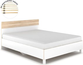 Κρεβάτι διπλό Awell pakoworld sonoma-λευκό 160x200εκ
