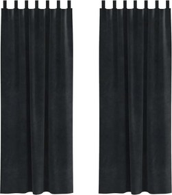 vidaXL Κουρτίνες συσκότισης 2 pcs Μαύρο 140 x 225 cm Βελούδο