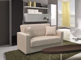 ROVER LIGHT BROWN ΥΦΑΣΜΑ 2ΘΕΣΙΟΣ ΚΑΝΑΠΕΣ/ΚΡΕΒΑΤΙ ΜΕ ΑΠΟΘ.ΧΩΡΟ 150Χ80εκ. - (150Χ80Χ75εκ. ΚΡΕΒ.125Χ100), Χρώμα: LIGHT BROWN - ZITA PLUS