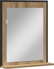 vidaXL Καθρέφτης με ράφι Επιτοίχιο artisan δρυς 50 x 12 x 60 εκ