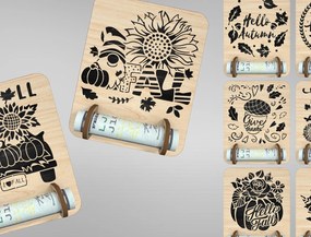 Intra απο ξύλο plywood 3mm-4mm πάχος - Φθινοπωρινός κάτοχος χρημάτων Δίασταση 20x20 cm INTRAFABR-110178247