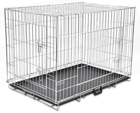Κλουβί Σκύλου Πτυσσόμενο XL Μεταλλικό - Μαύρο