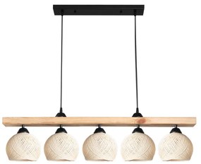 Intrahome Φωτιστικό οροφής πεντάφωτο Salote Intrahome Ε27 σε καφέ-κρέμα απόχρωση 100x18x24εκ | SKU: INTRAPA-258111200