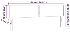 Κεφαλάρι Κρεβατιού LED Ανοιχτό Γκρι 180x5x78/88 εκ. Βελούδινο - Γκρι
