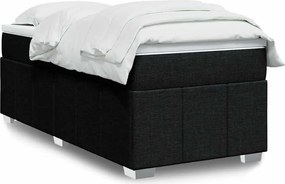 vidaXL Κρεβάτι Boxspring με Στρώμα Μαύρο 100 x 200 εκ. Υφασμάτινο