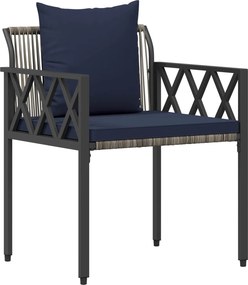 vidaXL Σετ Εξωτερικών Επίπλων 3 τμχ. Γκρι και Navy Blue