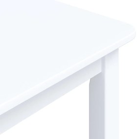 vidaXL Σετ Τραπεζαρίας 5 Τεμαχίων Λευκό Μασίφ Ξύλο Καουτσουκόδεντρου