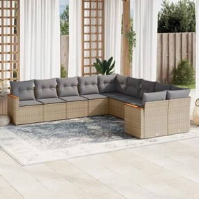 vidaXL Patio Sofa Set 10-θέσια Μικτό μπεζ