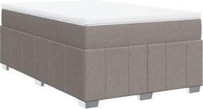 vidaXL Κρεβάτι Boxspring με Στρώμα Taupe 120x200 εκ. Υφασμάτινο