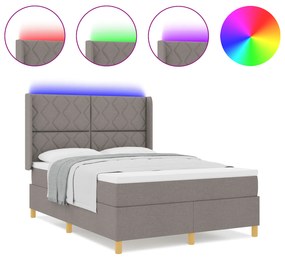 vidaXL Κρεβάτι με Στρώμα & LED Ταμπά 160x200 εκ Fabrics