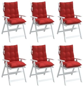Μαξιλάρια Καρέκλας Χαμηλή Πλάτη 6 τεμ. Κόκκινο Ύφασμα Oxford - Κόκκινο