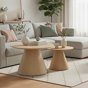 Tραπέζια σαλονιού Donda mdf σετ 2τεμ. sonoma 80x80x45 εκ.