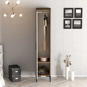 Μονοφυλλη Ντουλαπα Καρυδια/Κρεμ SOLANO 47.5x40x201.4