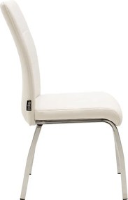 Καρέκλα Ariadne pakoworld PU λευκό-πόδι χρωμίου