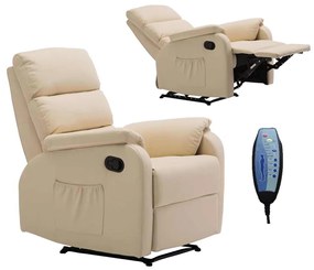 Πολυθρόνα Relax Massage COMFORT Pu Μπεζ 79x97x101cm