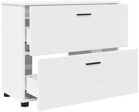 vidaXL Σετ Επίπλων Μπάνιου με συρτάρι 3 pcs Λευκό 76,5 x 35 x 64 εκ