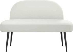 vidaXL Δερμάτινος Πάγκος με Πλάτη Λευκό 110 x 60 x 76 cm Τεχνητό Δέρμα