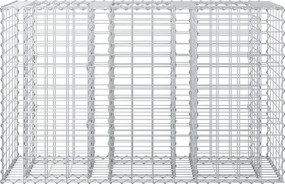 vidaXL Ανασηκωμένο κρεβάτι gabion Ασημί