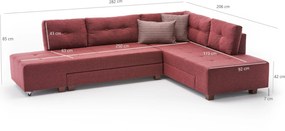 Corner Sofa-Bed Manama Corner Sofa Bed Right - Claret Red Claret Red