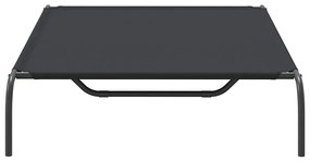 vidaXL Ανυψωμένο κρεβάτι σκύλου μαύρο 130x80x20 cm ύφασμα Οξφόρδης