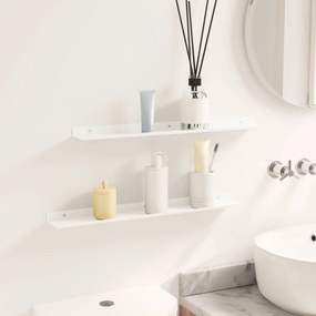 vidaXL Ράφι Τοίχου με ράφι Επιτοίχιο 2 pcs Λευκό 60 x 9 x 2,5 εκ