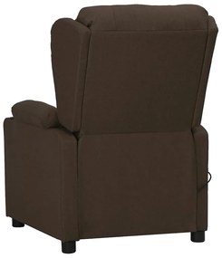 vidaXL Πολυθρόνα Μασάζ με Ανύψωση Σκούρο Καφέ Υφασμάτινη