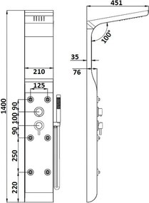 Sparke Clora 09 White Matt - Στήλη υδρομασαζ 3 εξοδων