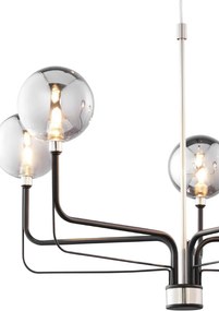 Κρεμαστό Πολύφωτο Eris Φ62cm Μαύρο με Νίκελ