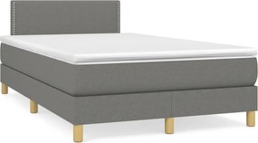 vidaXL Κρεβάτι Boxspring με Στρώμα Σκούρο Γκρι 120x190 εκ Υφασμάτινο