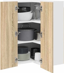 vidaXL Κρεμαστό ντουλάπι Σομόνα Δρυς και Λευκό 57 x 57 x 80 εκ.