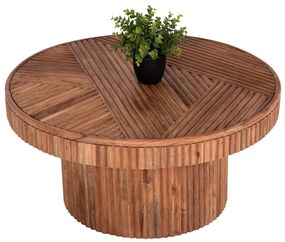 Τραπέζι Σαλονιού Στρογγυλό Ranne HM9694 Φ80x38cm Από Μασίφ Ξύλο Ακακία Natural Ξύλο