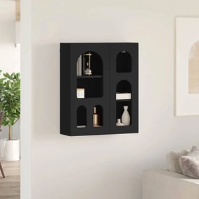 vidaXL Κρεμαστό ντουλάπι με ράφι ELST Μαύρο 59 x 20 x 71.5 εκ