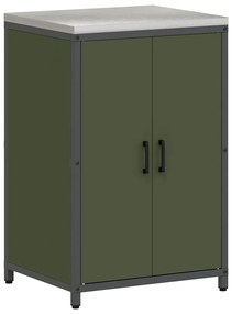 vidaXL Σετ Αποθήκευσης Κουζίνας με ράφι με πόρτα 3 pcs Ελιά Πράσινη