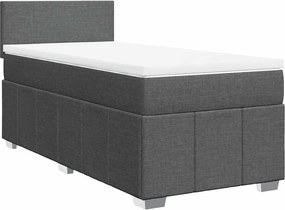 vidaXL Κρεβάτι Boxspring με Στρώμα Σκούρο Γκρι 80x200 εκ. Υφασμάτινο