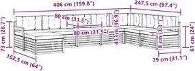 vidaXL Σειρά Καναπέ Εξωτερικού με μαξιλάρι 8 pcs Λευκό και Κρεμ