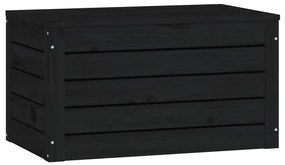 vidaXL Κουτί Αποθήκευσης Μαύρα 59,5x36,5x33 εκ. Μασίφ Ξύλο Πεύκου
