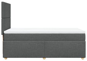 vidaXL Κρεβάτι Boxspring με Στρώμα Σκούρο Γκρι 100x200 εκ. Υφασμάτινο