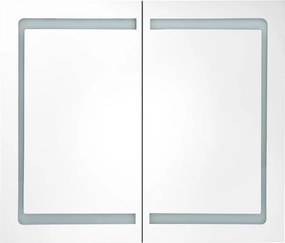 vidaXL Καθρέφτης Μπάνιου με Ντουλάπι &amp; LED Λαμπερό Μαύρο 80x12x68 εκ.