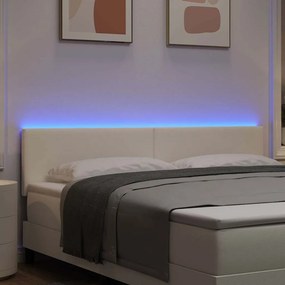 vidaXL LED κεφαλάρι με κεφαλάρι Κρεμ 180 cm Υφασμάτινο Κορντουρά