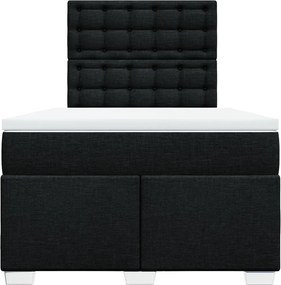 vidaXL Κρεβάτι Boxspring με Στρώμα Μαύρο 120x200 εκ. Υφασμάτινο