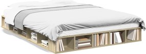 vidaXL Πλαίσιο Κρεβατιού Sonoma Δρυς 150x200 εκ. Επεξεργασμένο Ξύλο