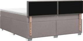 vidaXL Κρεβάτι Box Spring με Στρώμα και LED Taupe 140 x 190 cm Ύφασμα