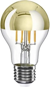 LED Filament Λαμπτήρας A12 Κλασικό Σχήμα A60 Χρυσό Καθρέπτου 7W 650Lm E27 2700K Dimmable