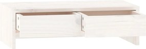 vidaXL Βάση Οθόνης Λευκή 50 x 27 x 15 εκ. από Μασίφ Ξύλο Πεύκου